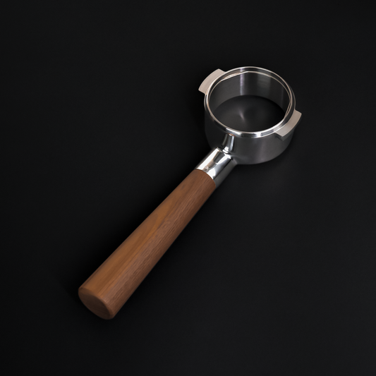 Meraki 58mm portafilter with wooden handle and stainless steel basket
