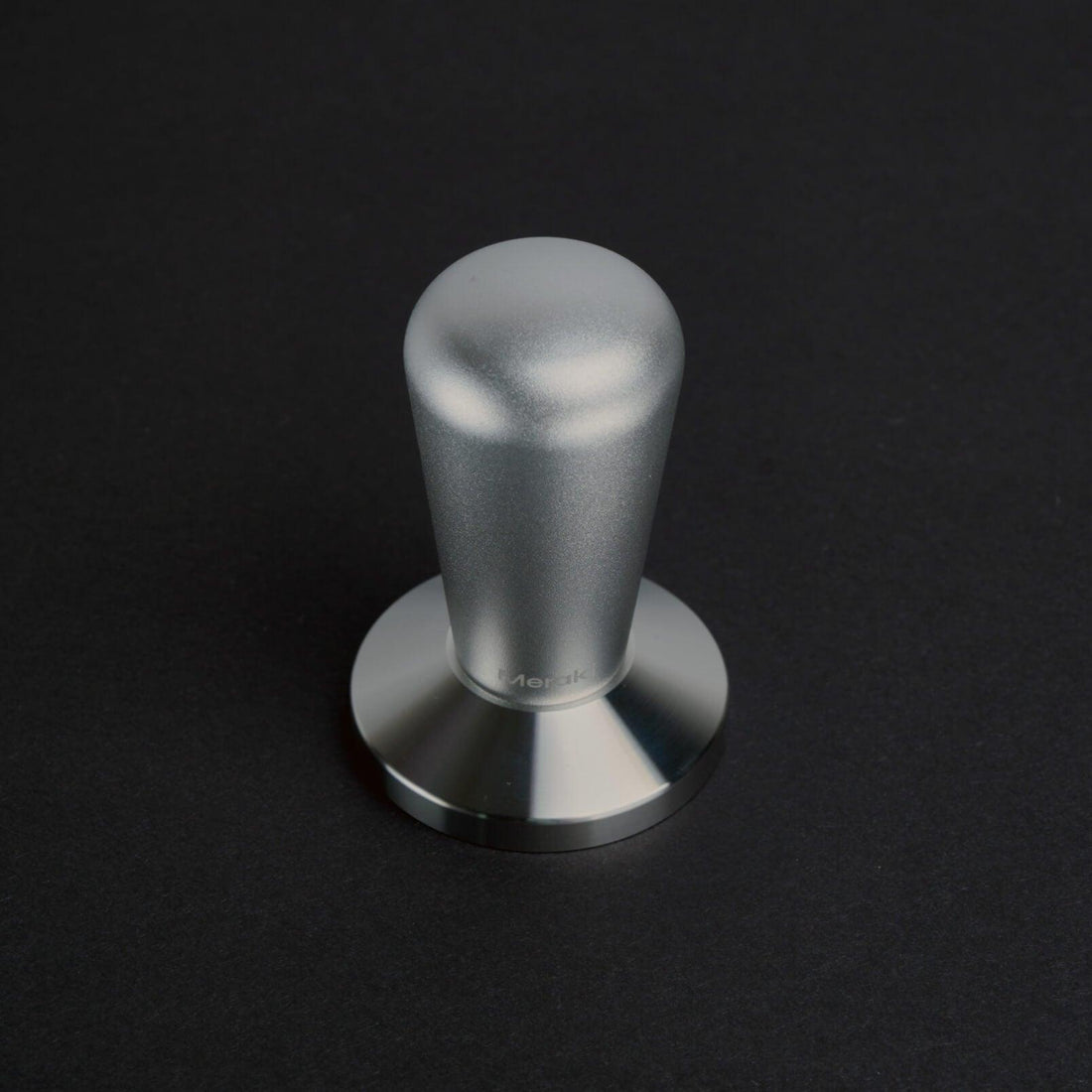 Meraki brushed silver espresso tamper for level puck preparation