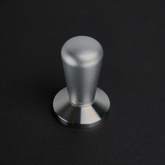 Meraki brushed silver espresso tamper for level puck preparation