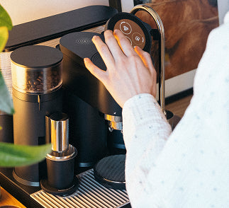 User-friendly interface of a high end home espresso machine designed for both beginners and experts.